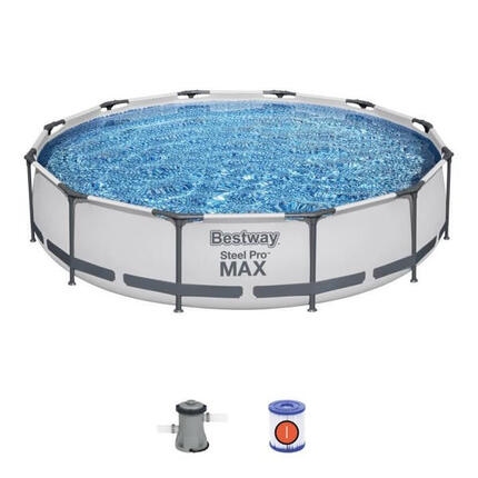 Piscina Desmontable Tubular Bestway Steel Pro Max 366x76 cm Depuradora de Cartuc