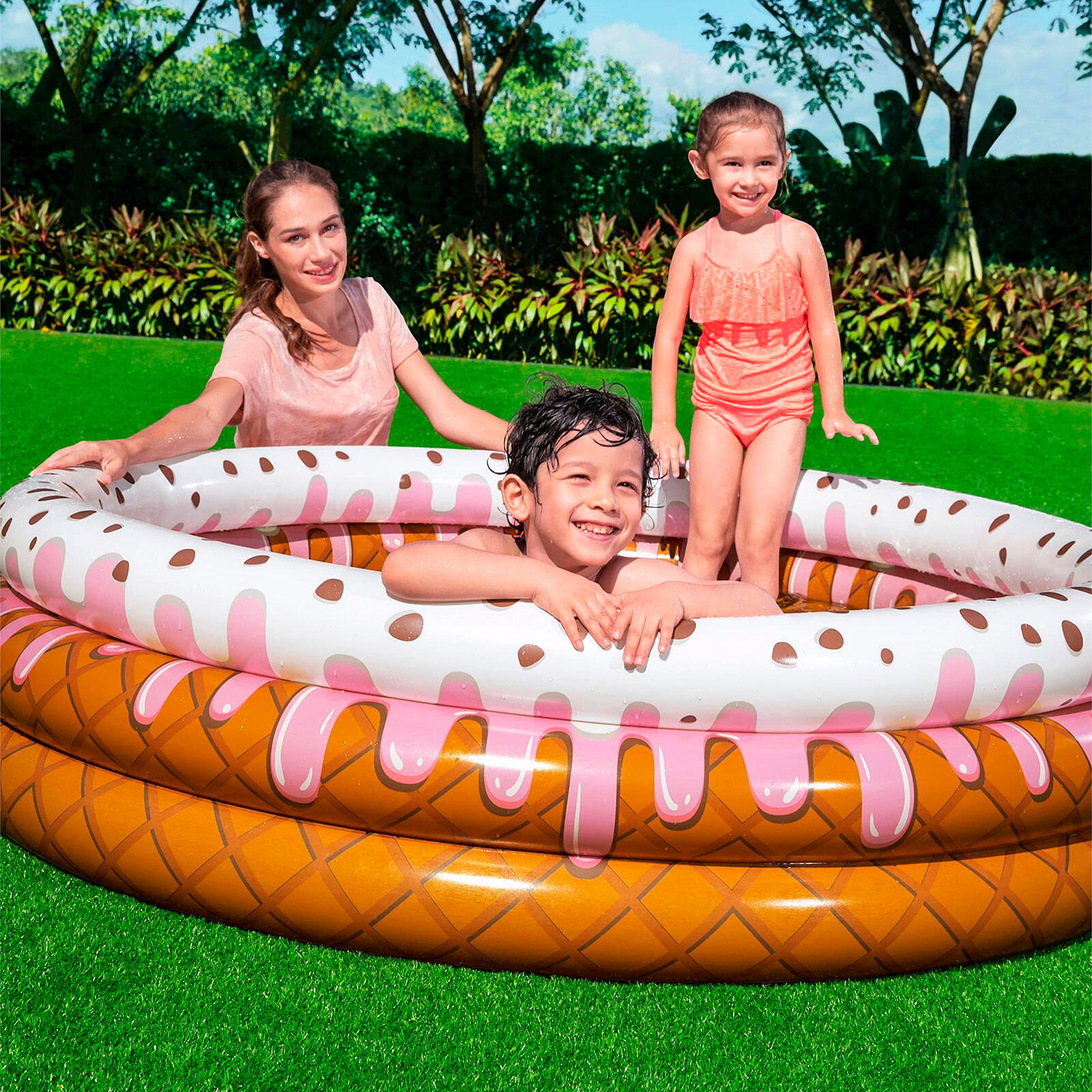 Piscina Hinchable Autoportante Infantil Bestway 160x38 cm Diseño Helado Rápida I 5/6
