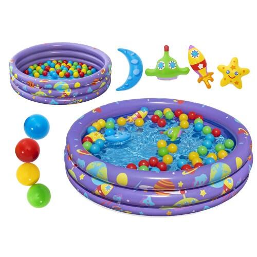 BESTWAY Piscina insuflável com 46 bolas - Roxo - Bestway 102x102x25 cm