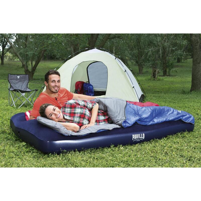 BESTWAY Matelas gonflable camping 2 places 191x137x22cm pompe à pied intégrée