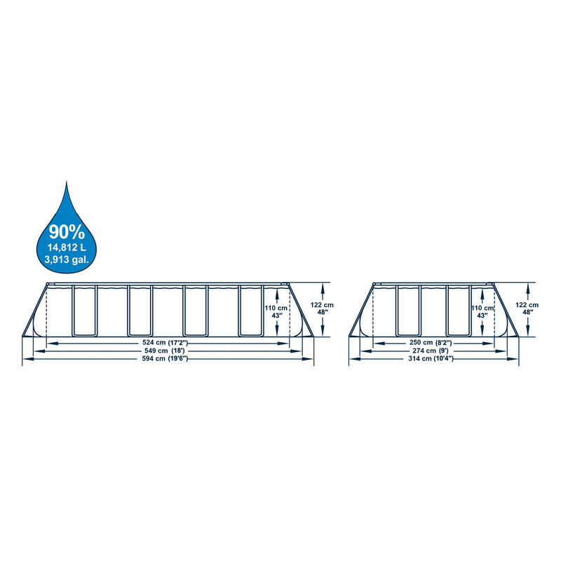 Piscina Desmontável Bestway Power Steel 549x274x122 cm com filtro