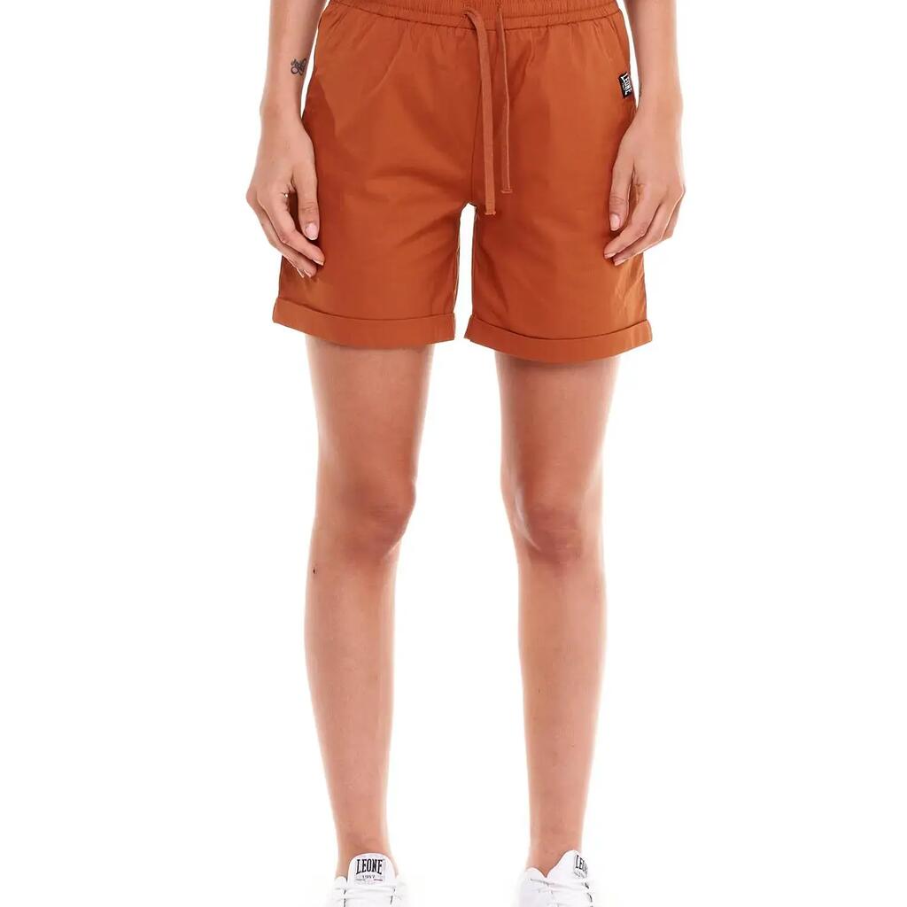 Woman poplin shorts Earth Tones