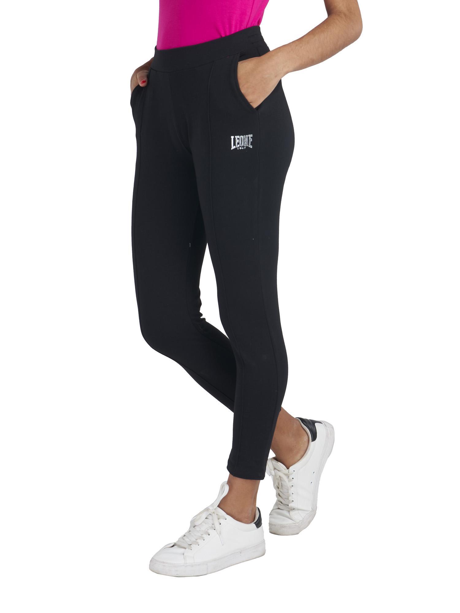 Pantalone donna dritto con piega in felpa Training 2/8