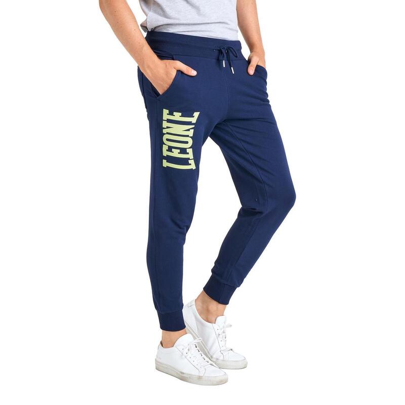Pantaloni bărbătești Leone Basic cu logo mare din bumbac neperiat