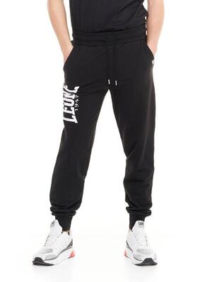 Leone basic herenbroek met groot logo, gemaakt van ongeborsteld katoen.
