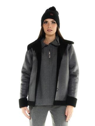 Leone-Damenjacke aus grauem Sherpa