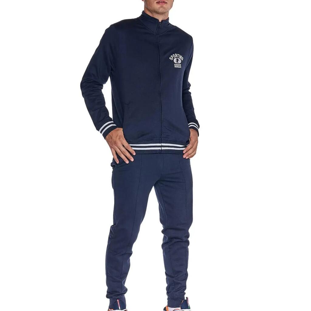 Men's full zip tracksuit, high neck, College line