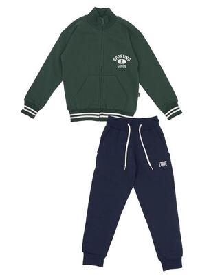 Kinder trainingspak met kraag en "sporting" college print