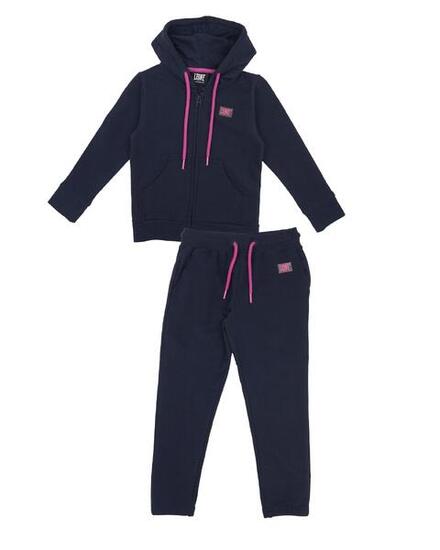 Survêtement fille basique avec capuche et zip intégral