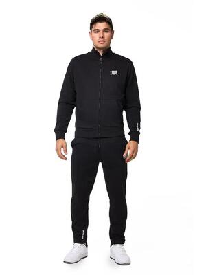 Tuta da uomo con felpa con colletto e zip e pantalone non felpata Leone Basic