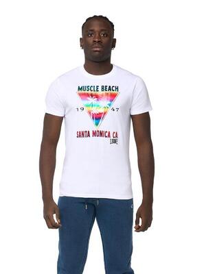 Leone beach bedrukt t-shirt met korte mouwen