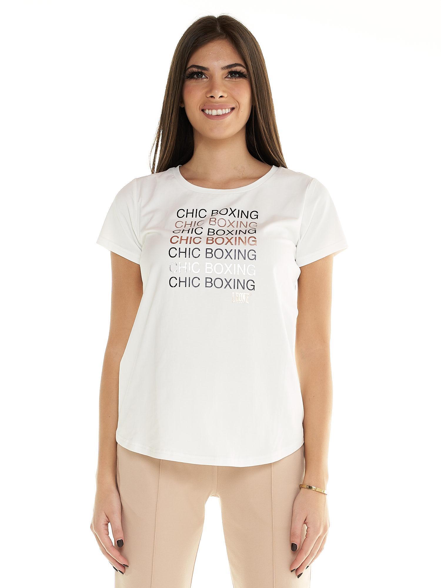 Tricou Leone pentru femei cu mânecă scurtă, stil Winter Chic Boxing