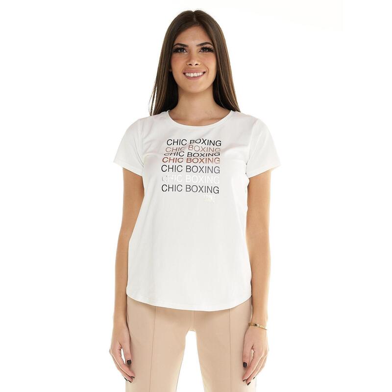 T-shirt met korte mouwen voor dames Winter Chic Boxing