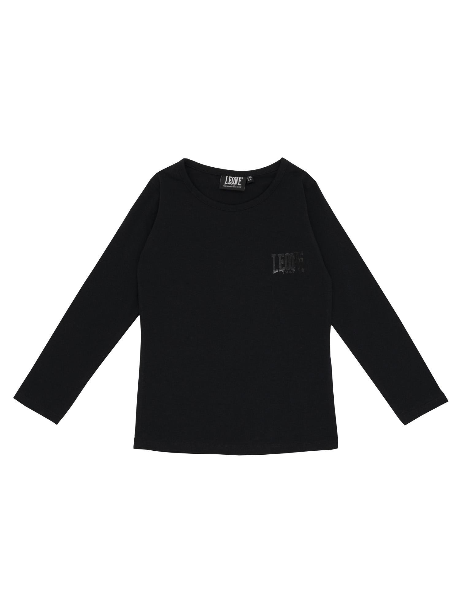 T-shirt Lion pour fille, manches longues et imprimé intégral noir 1/2