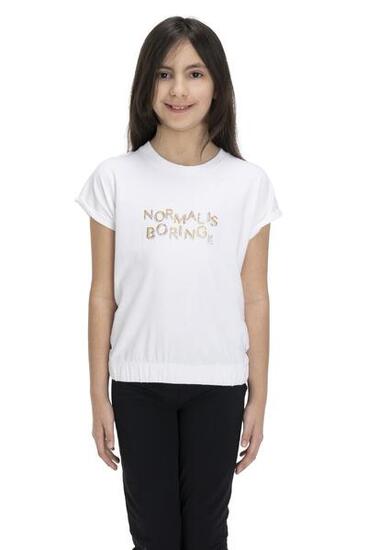 T-shirt court fille brillant