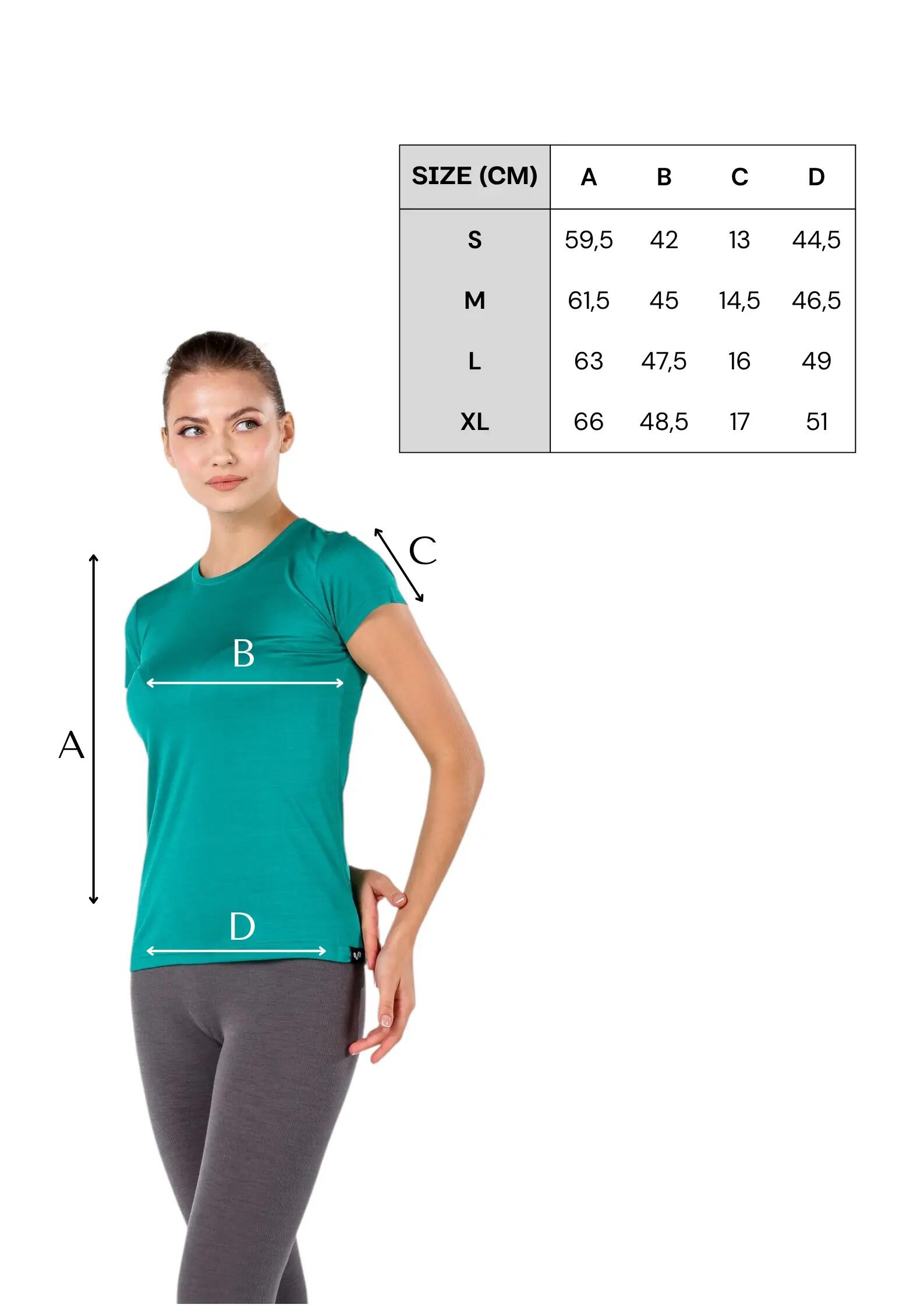 Pera - Koszulka damska  (100% wełny Merino, 135gr) L, Szmaragdowy 2/7