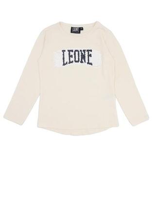 T-shirt fille Leone à manches longues et paillettes Super Grey