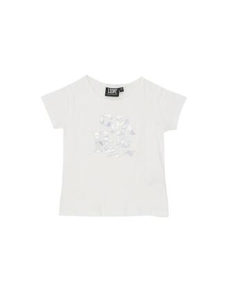 T-shirt fille pailleté manches courtes