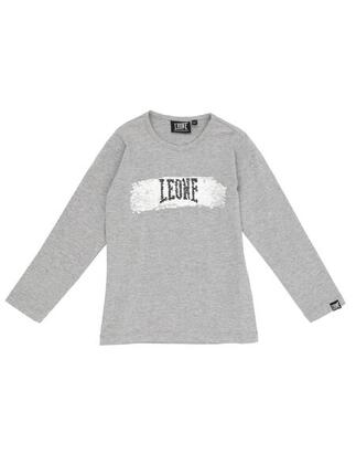 T-shirt fille Leone à manches longues et paillettes Super Grey