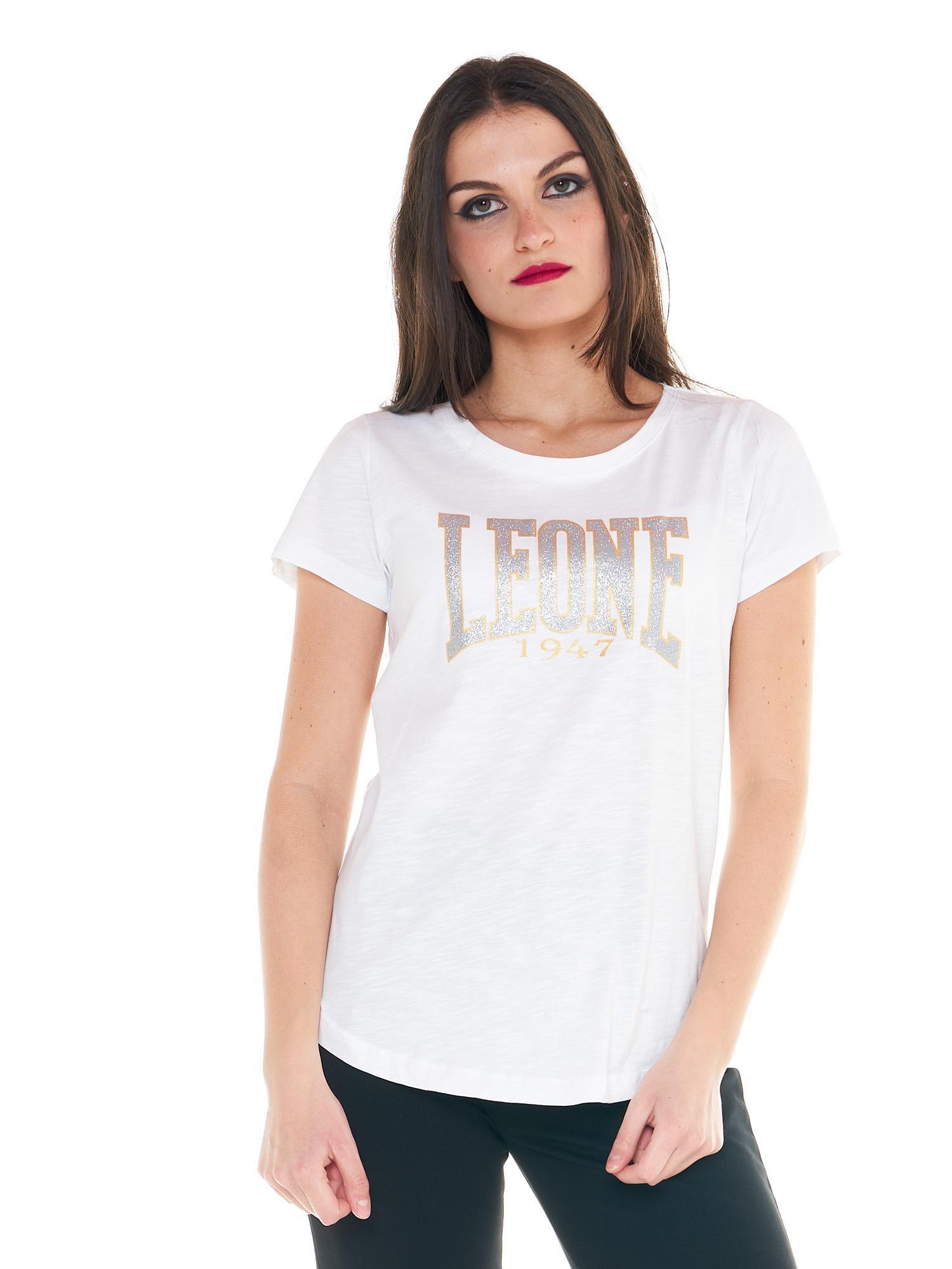 Tricou de damă cu logo auriu și argintiu