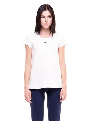 Basic dames-t-shirt met ronde hals en korte mouwen