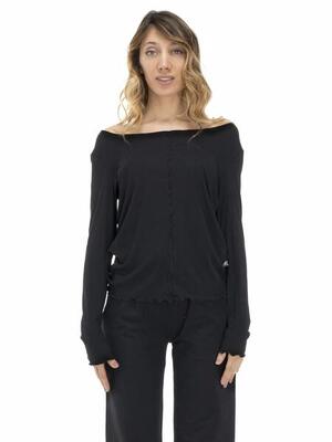 Aardetinten t-shirt met lange mouwen voor dames