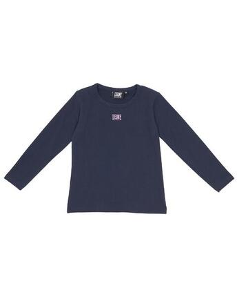 T-shirt fille manches longues avec petit logo Basic