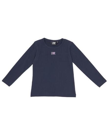 T-shirt fille manches longues avec petit logo Basic