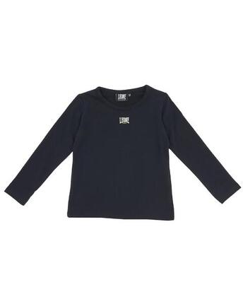 T-shirt fille manches longues avec petit logo Basic