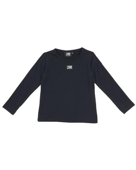 T-shirt fille manches longues avec petit logo Basic