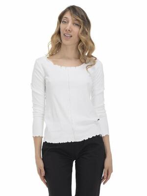 Aardetinten t-shirt met lange mouwen voor dames