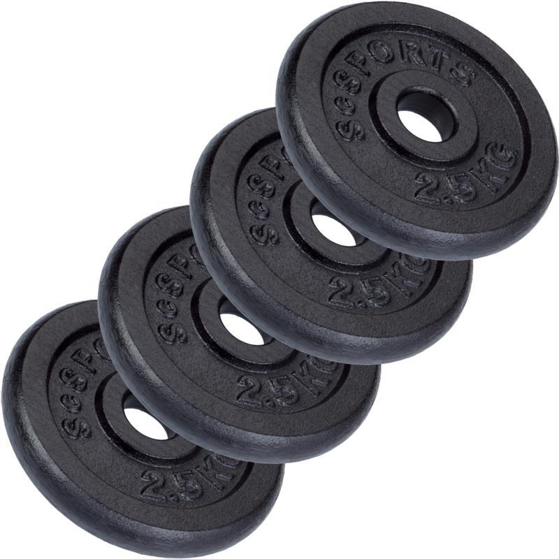 Set de placi de greutate 10 kg (4 x 2.5 KG) 30 si 31 mm din fonta negru