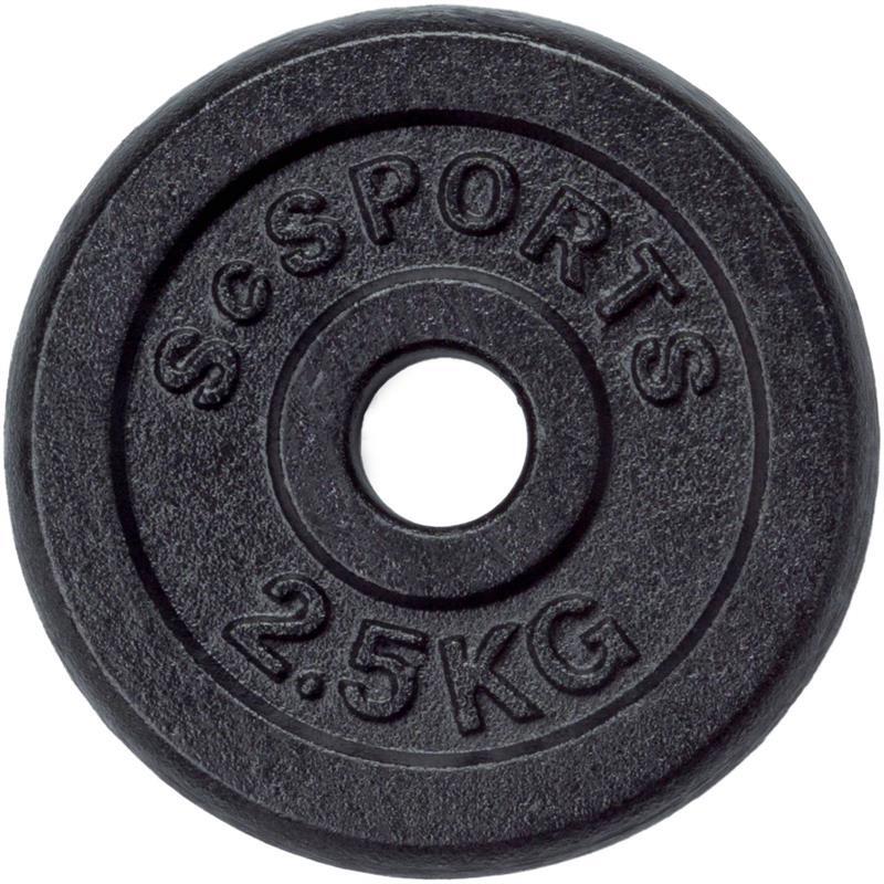 Set de placi de greutate 10 kg (4 x 2.5 KG) 30 si 31 mm din fonta negru