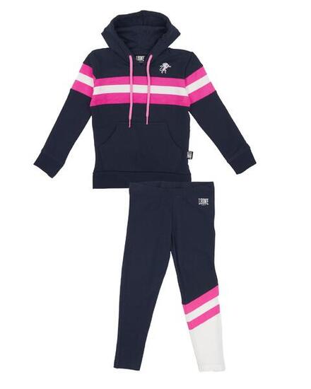 Survêtement fille à capuche et bande horizontale Basic