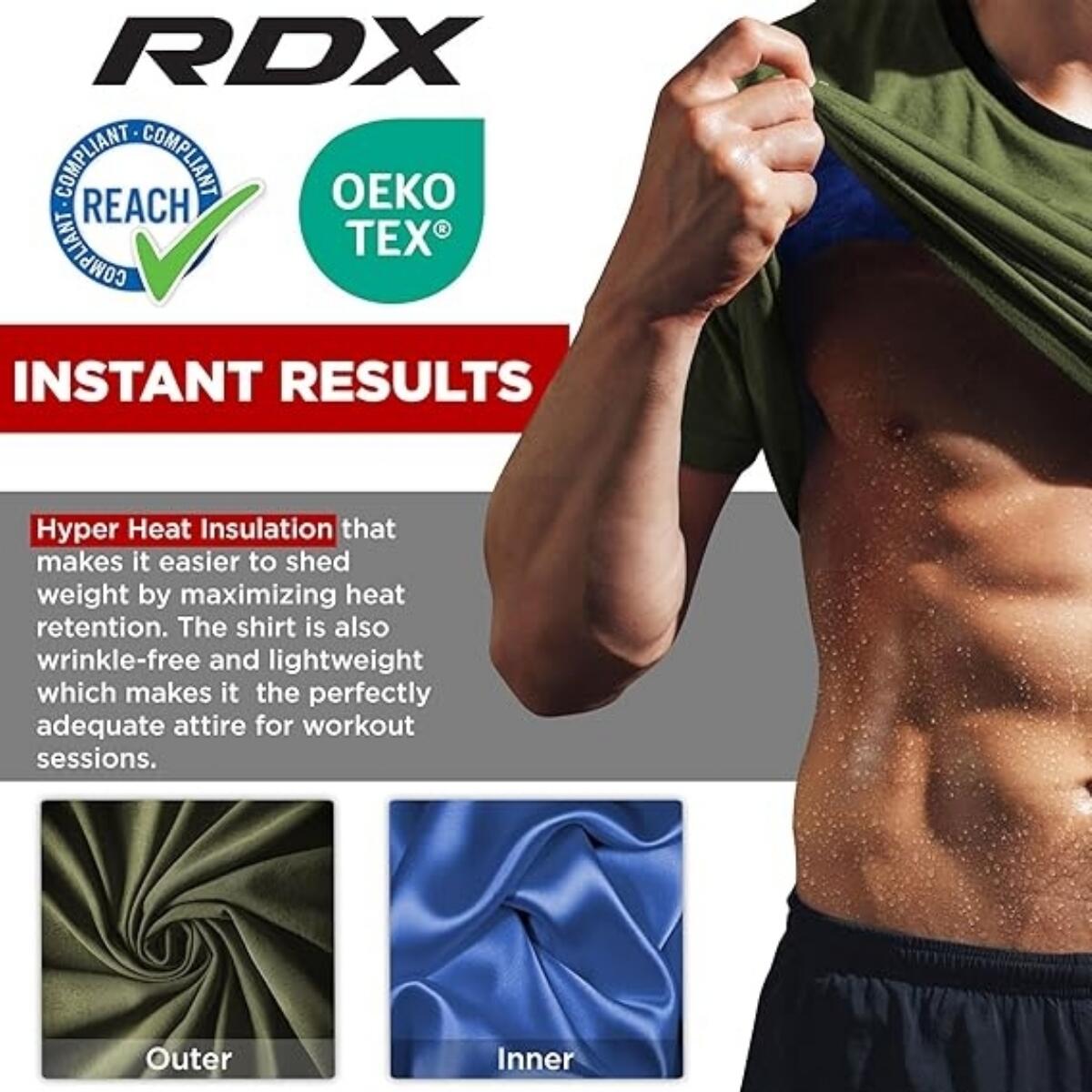 T-shirt sauna RDX M1 – Verde – M 6/7