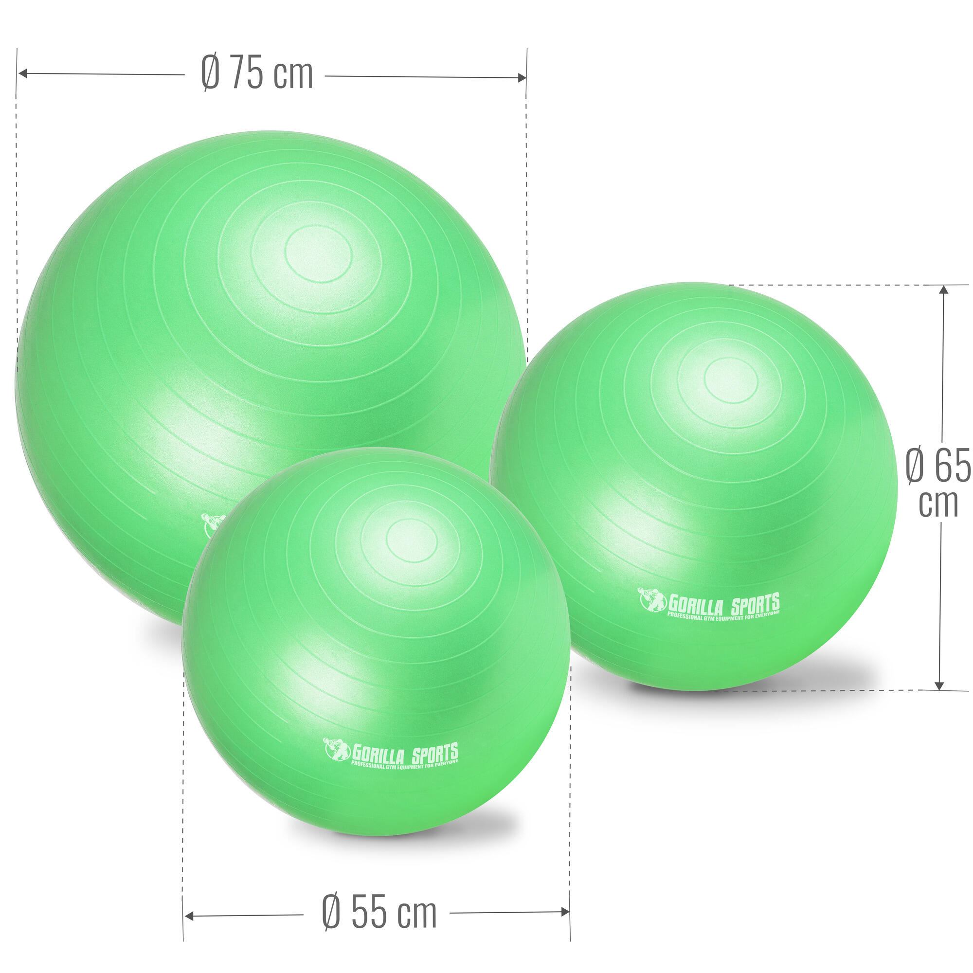 Piłka do ćwiczeń Gorilla Sports matowa 55cm 3/7