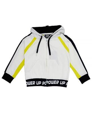 Sweat fille fluo avec capuche et zip