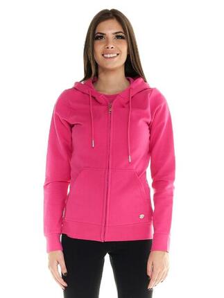 Leone Damen-Sweatshirt mit Basic-Kapuze mit durchgehendem Reißverschluss