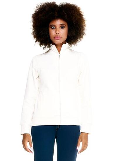 Einfaches Leone Damen-Sweatshirt mit durchgehendem Reißverschluss