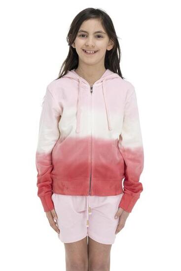 Sweat-shirt à capuche et zip fille Color