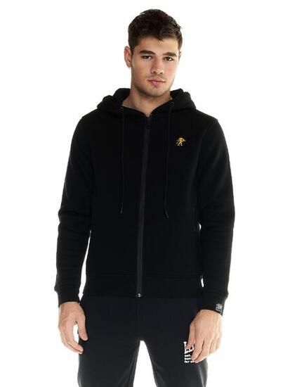 Felpe con cappuccio Leone uomo con zip intera Soft Basic