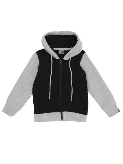 Sweat à capuche fille Leone avec fermeture éclair complète Super Grey