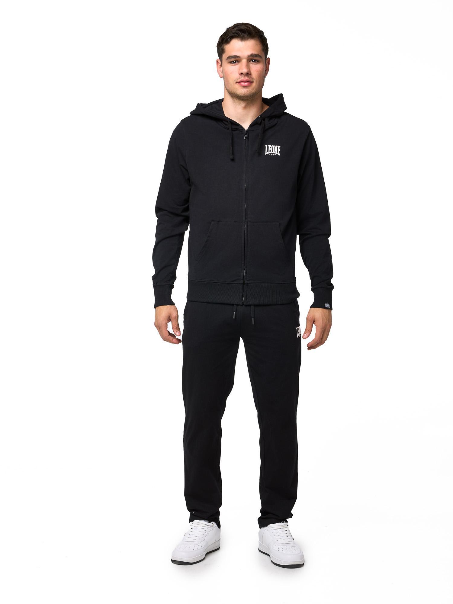 Felpa da uomo con cappuccio e zip non garzata Leone Sporty 2/5