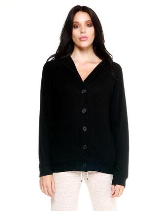 Leone-Kapuzensweatshirt für Damen mit Winter-Chic-Boxing-Knöpfen