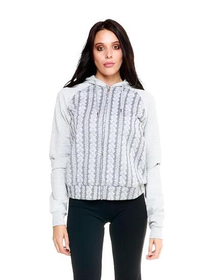 Felpe con cappuccio bonded Leone donna con zip intera Greyss