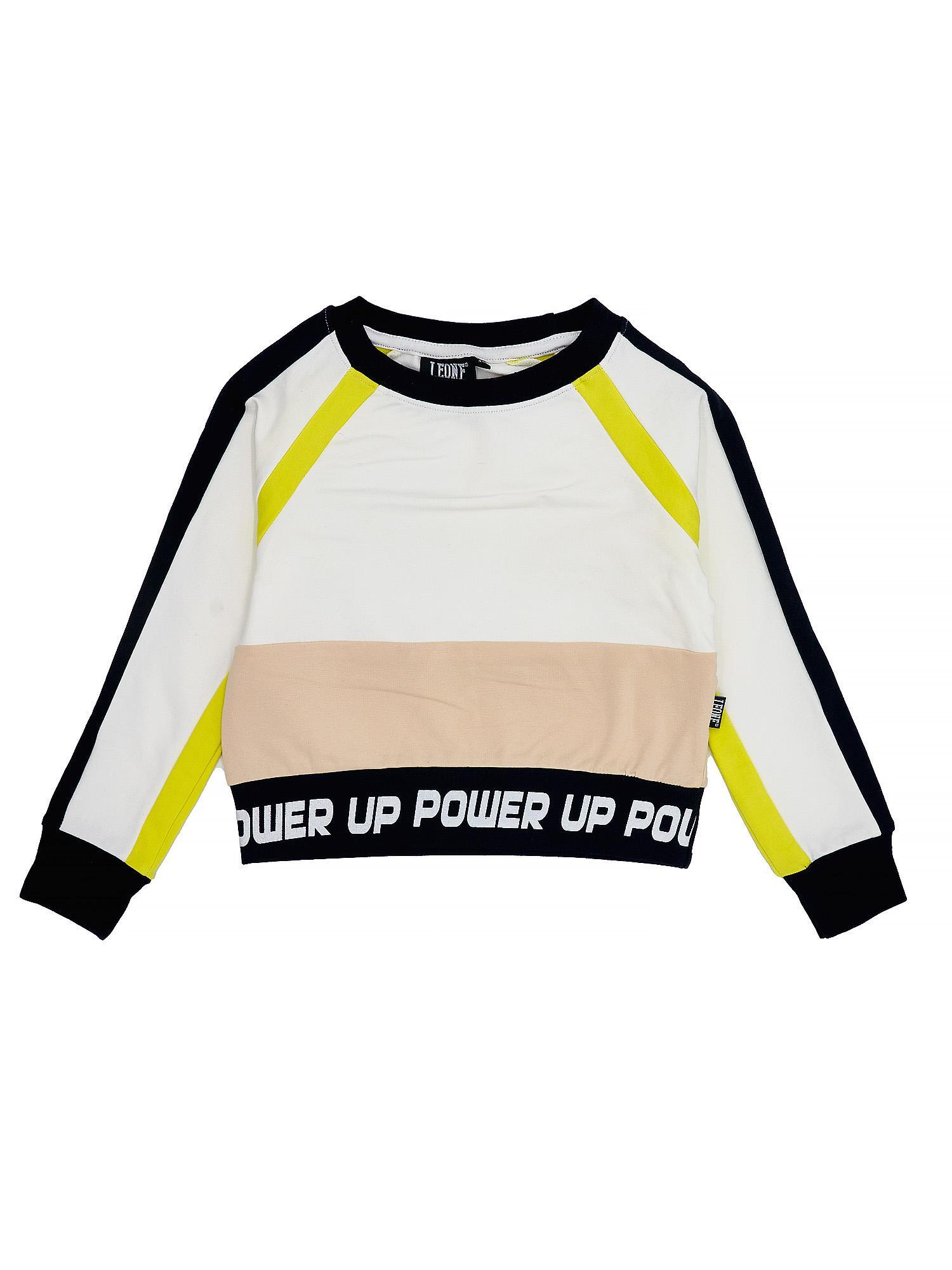 Hanorace cu guler rotund neon pentru fete