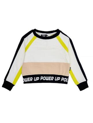 Sweat col rond fille fluo