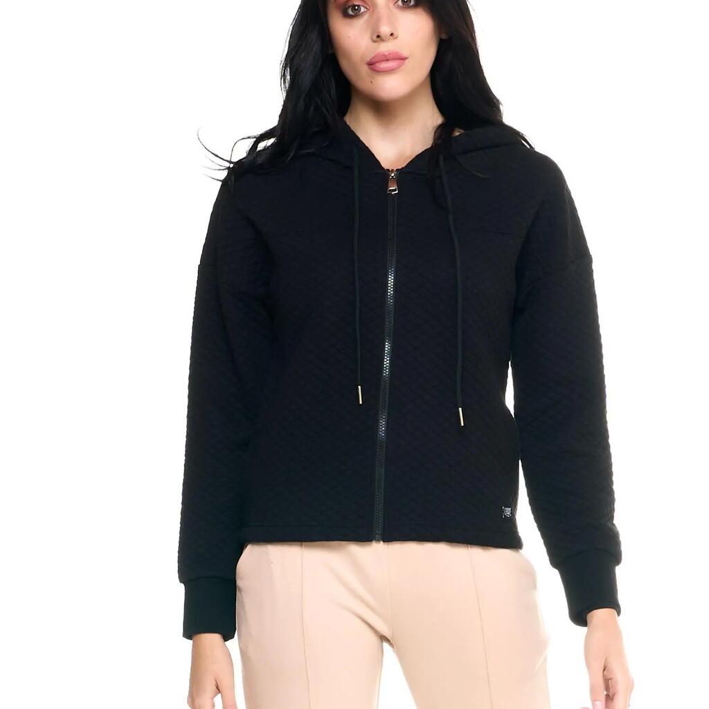 Leone Women's Short Quilted Hoodie with Full Zip Leisure