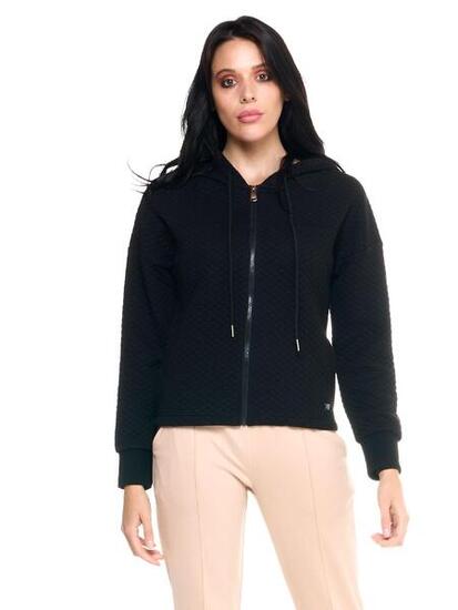 Felpe con cappuccio trapuntata corta Leone donna con zip intera Leisure