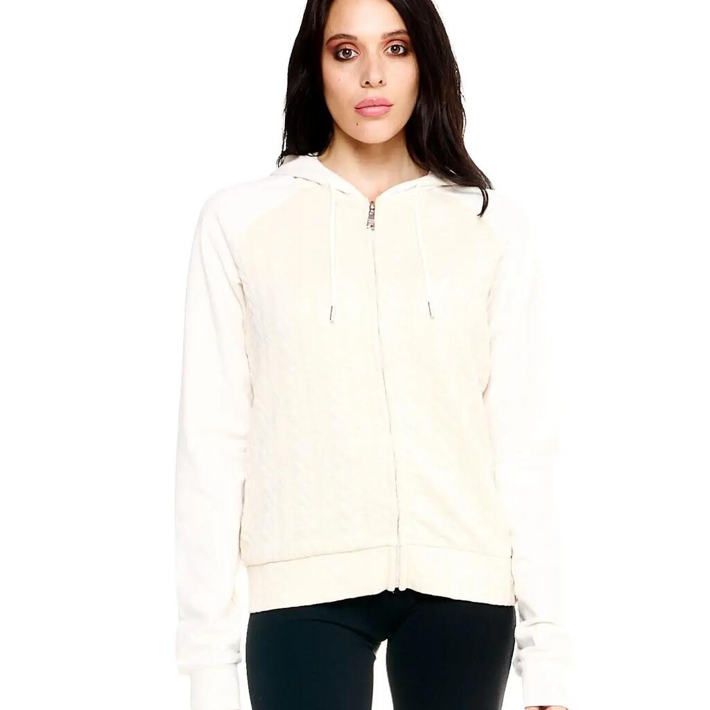 Woman hoody bonded full zip Greyss